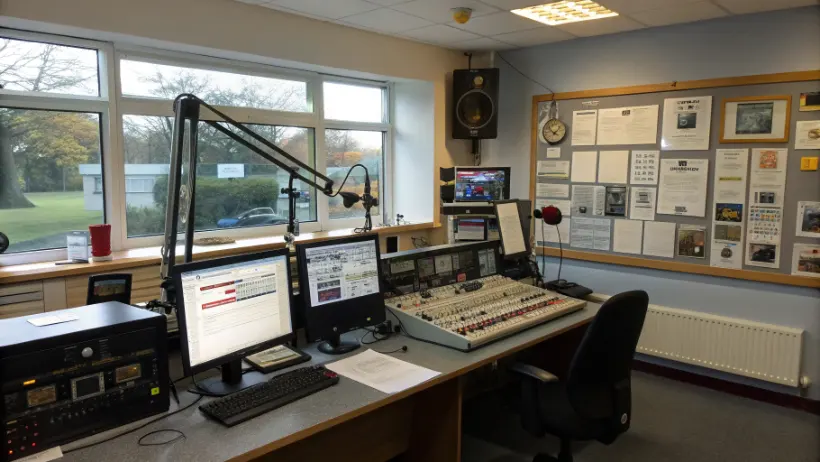 Cheshire FM community radio broadcasting studio in Cheshire